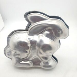 Vintage Aluminum Bunny Rabbit Cake/chocolate-mold 2 Piece Set Cake